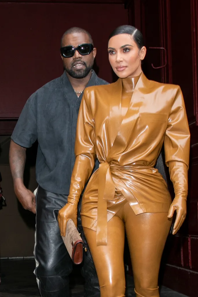 Kanye West and Kim Kardashian at Paris Fashion Week 2020