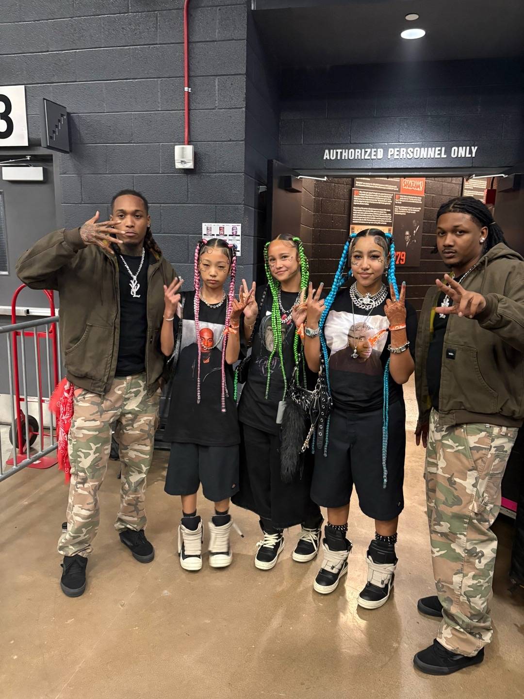 North West with friends and adults in an