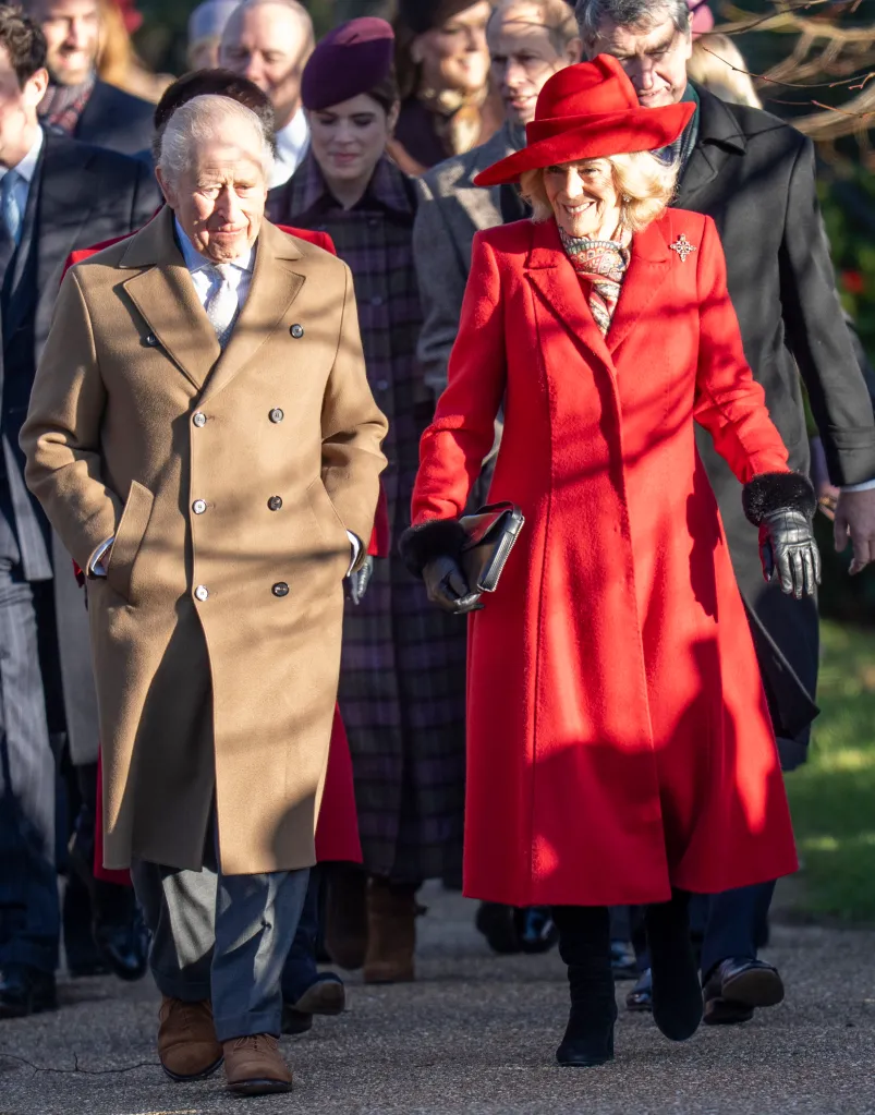 King Charles III and Queen Camilla attending Christmas Morning Service.