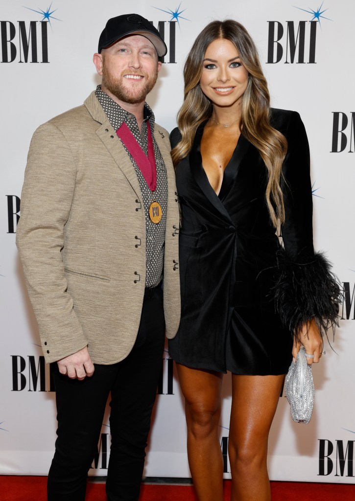 Cole Swindell and Courtney Little attend the 2023 BMI Country Awards at BMI Nashville on November 07, 2023 in Nashville, Tenn.