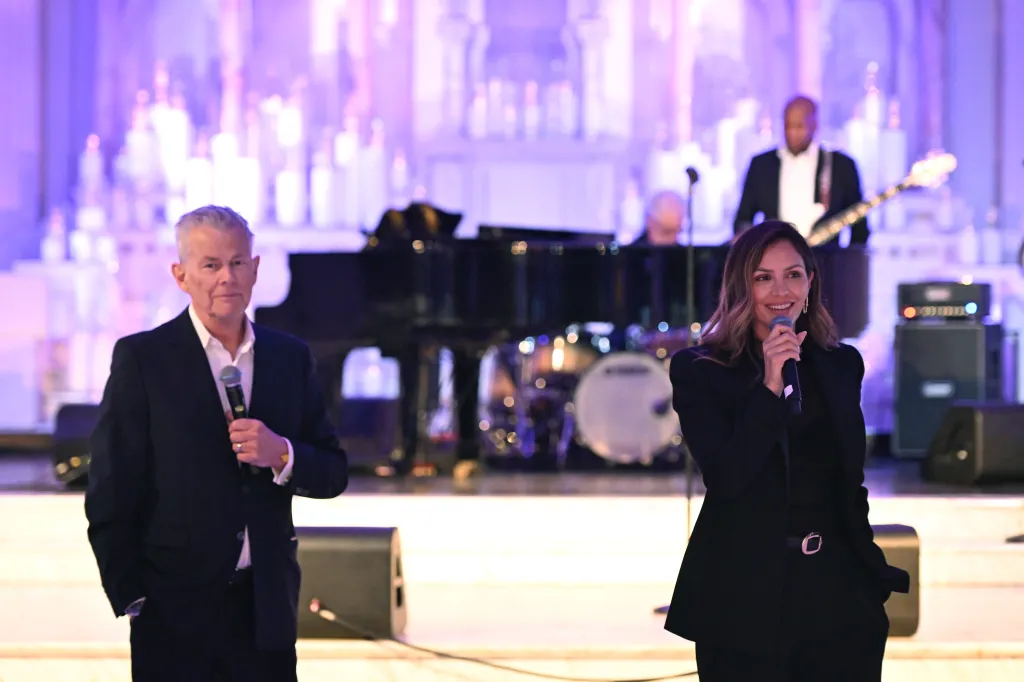 David Foster and Katharine McPhee during the Alzheimer's Association California Southland Chapter presents The Magic of Music Gala in May 2025
