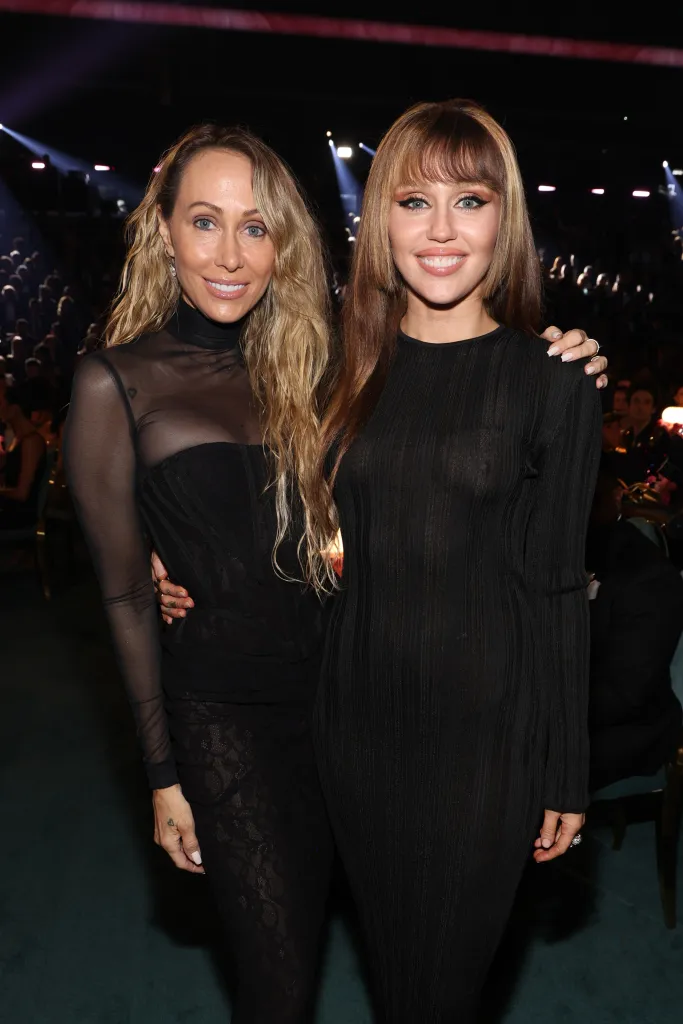 Tish Cyrus and Miley Cyrus attend the 67th Annual GRAMMY Awards.