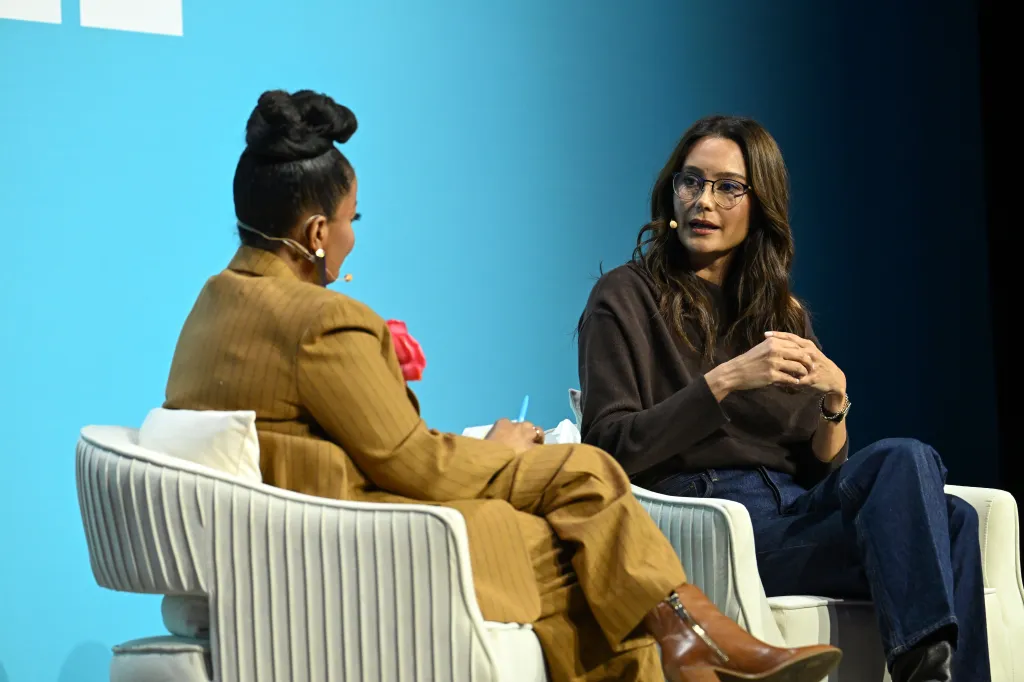 Yvette Nicole Brown and Emma Heming Willis speaking at the End Well Project 2025 Conference.