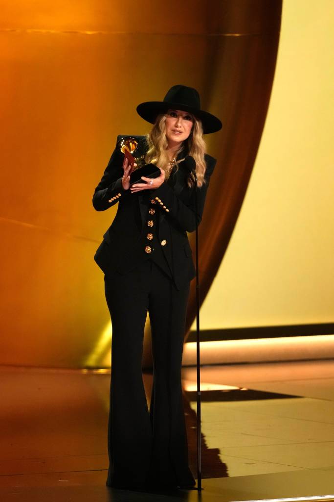 Lainey Wilson accepts the award for best country album during the 66th Annual Grammy Awards