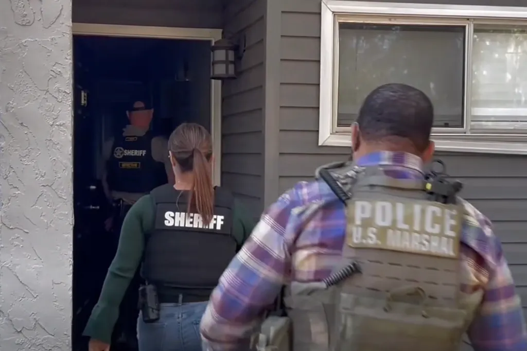 Police and U.S. Marshals conducting Operation Northern Lights.