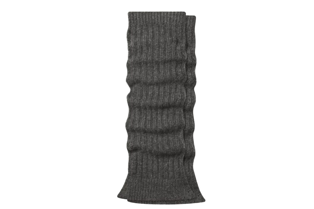 Pair of charcoal ribbed leg warmers.
