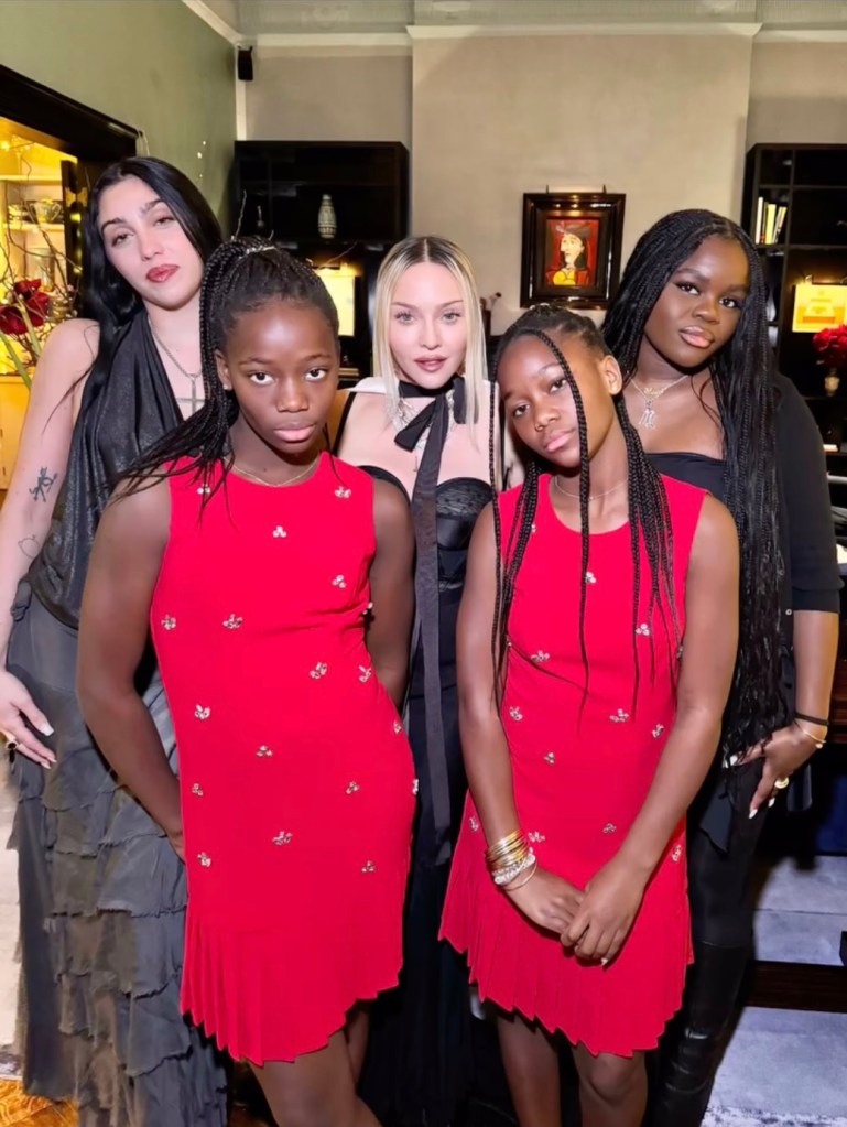 Lourdes Leon, Madonna, Mercy James, and twins Stella and Estere.
