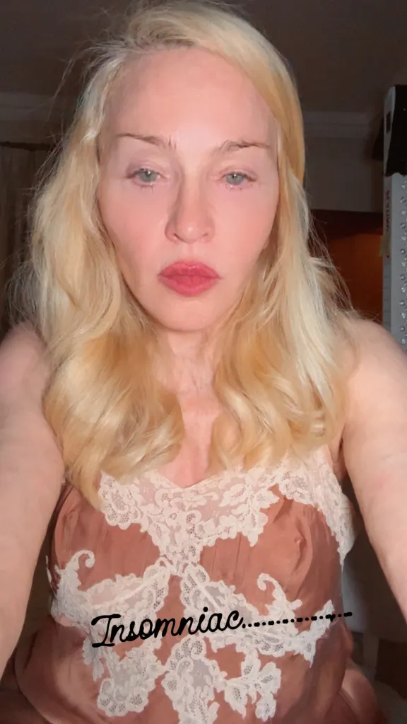 Madonna, 67, goes makeup-free for a selfie.