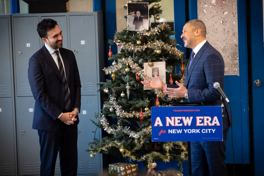 Mayor-elect Mamdani introduces Sherif Soliman as his new Budget Director at a NYCHA community center.