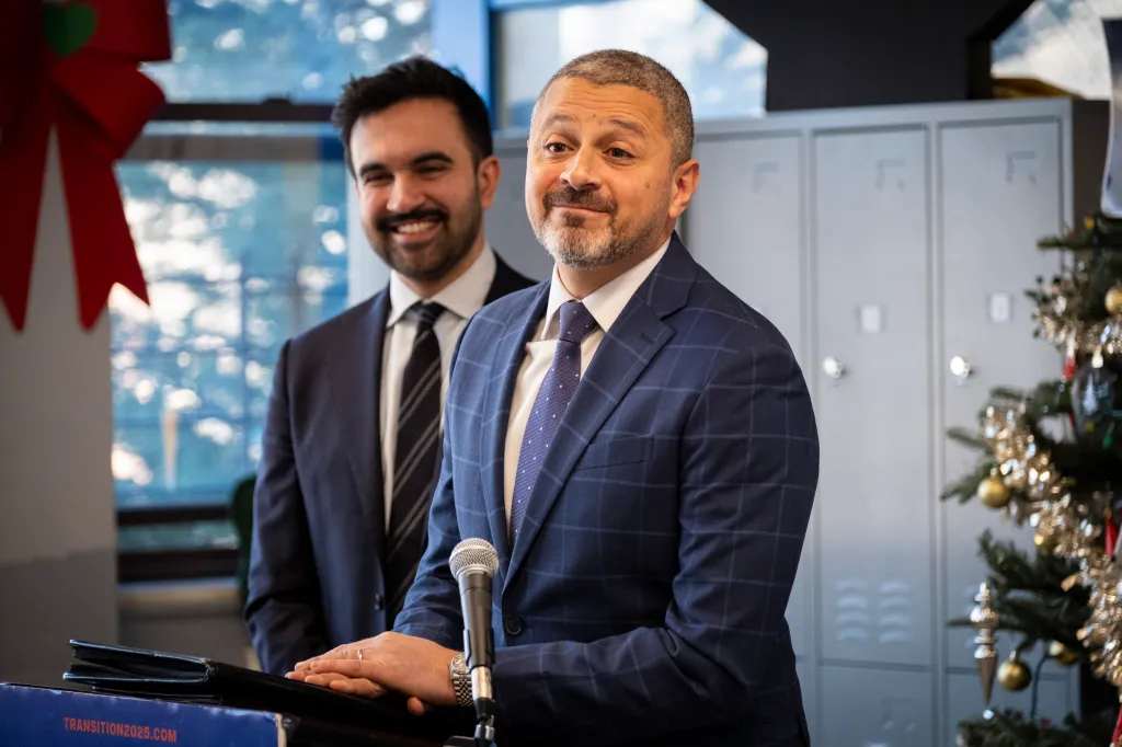 Mayor-elect Mamdani names Sherif Soliman as his new Budget Director at a NYCHA community center in Queens.