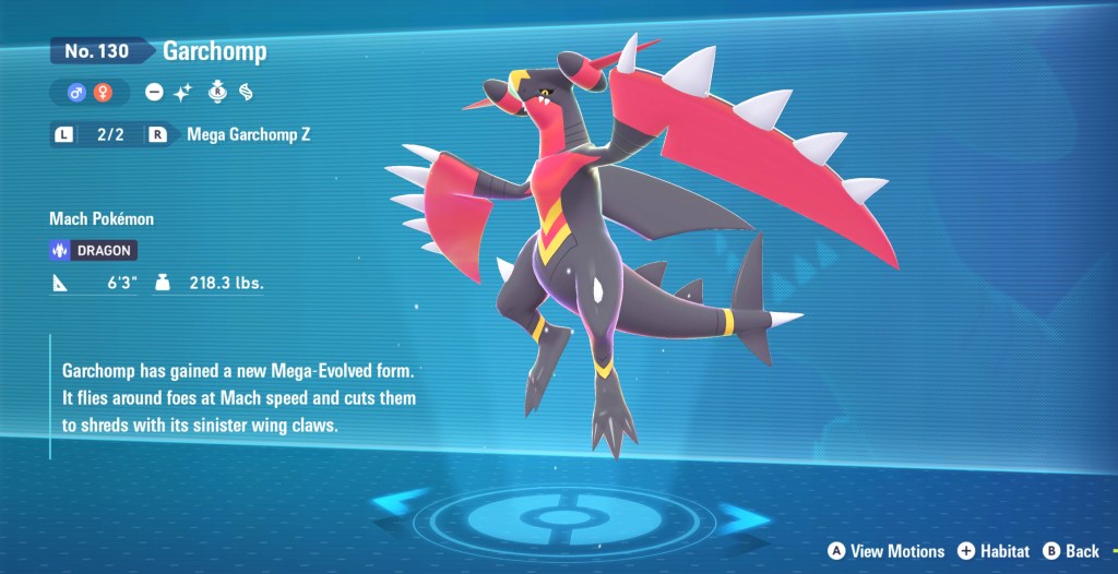 Mega Garchomp Z Pokédex Entry PLZA