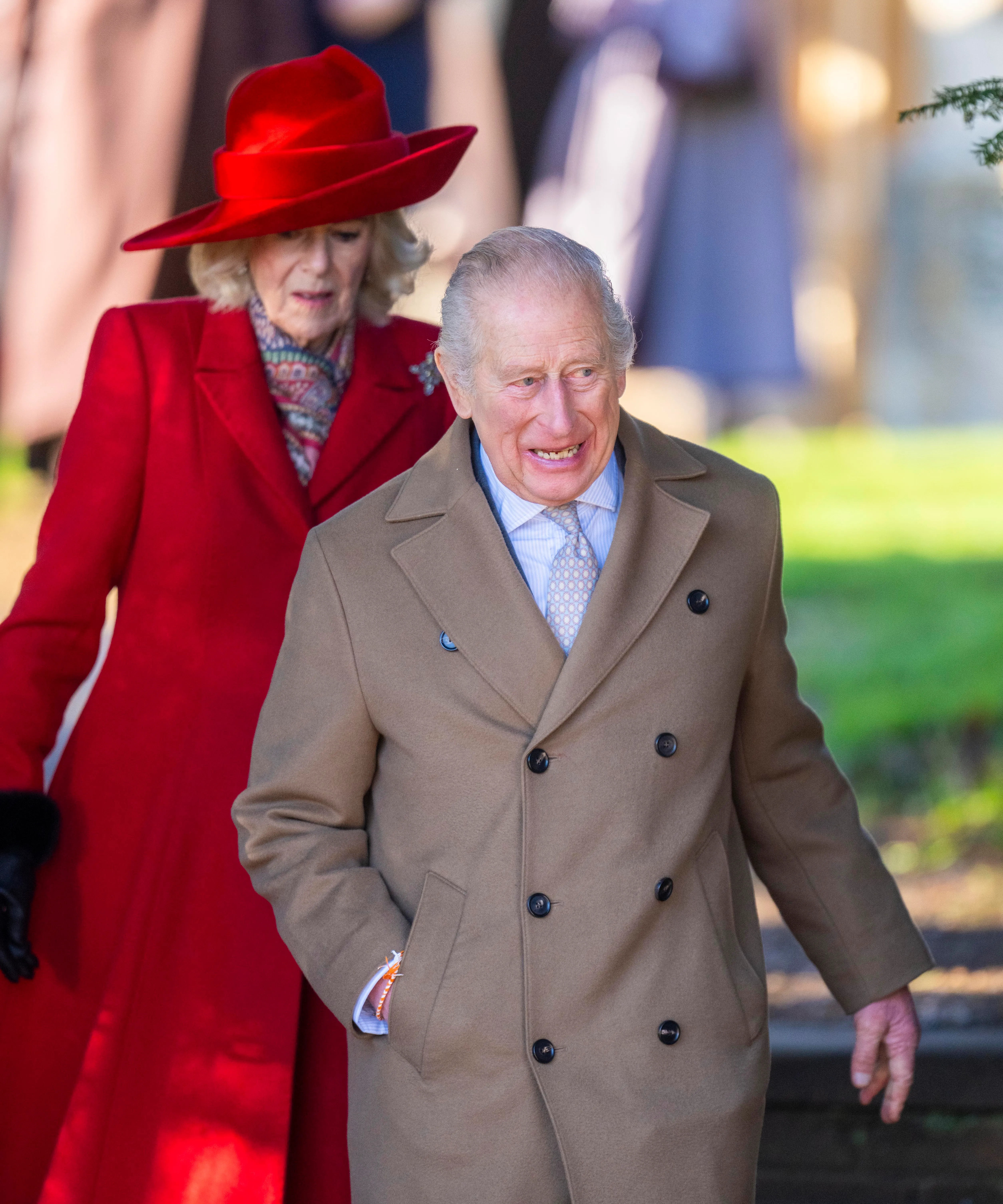 King Charles and Queen Camilla attend Christmas morning service.