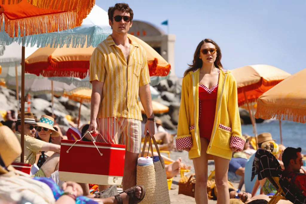 Miles Teller and Elizabeth Olsen arrive to Beach World in