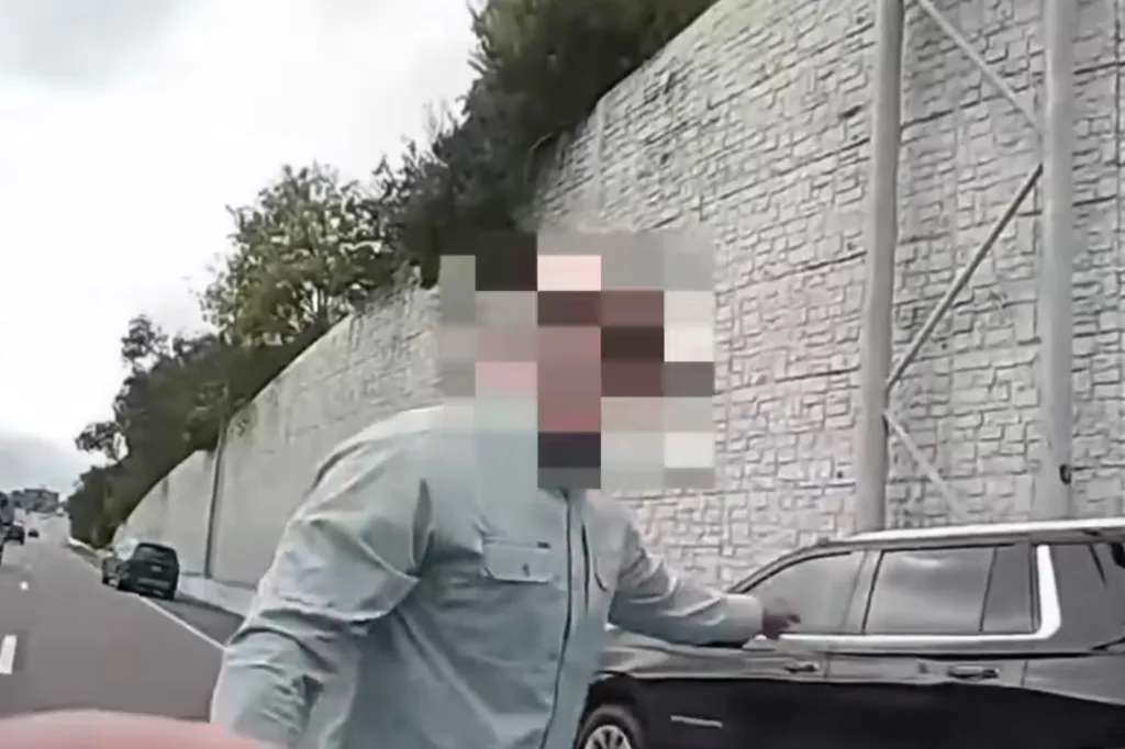 The trooper said he had activated his blue lights and provided the officer with his badge number.