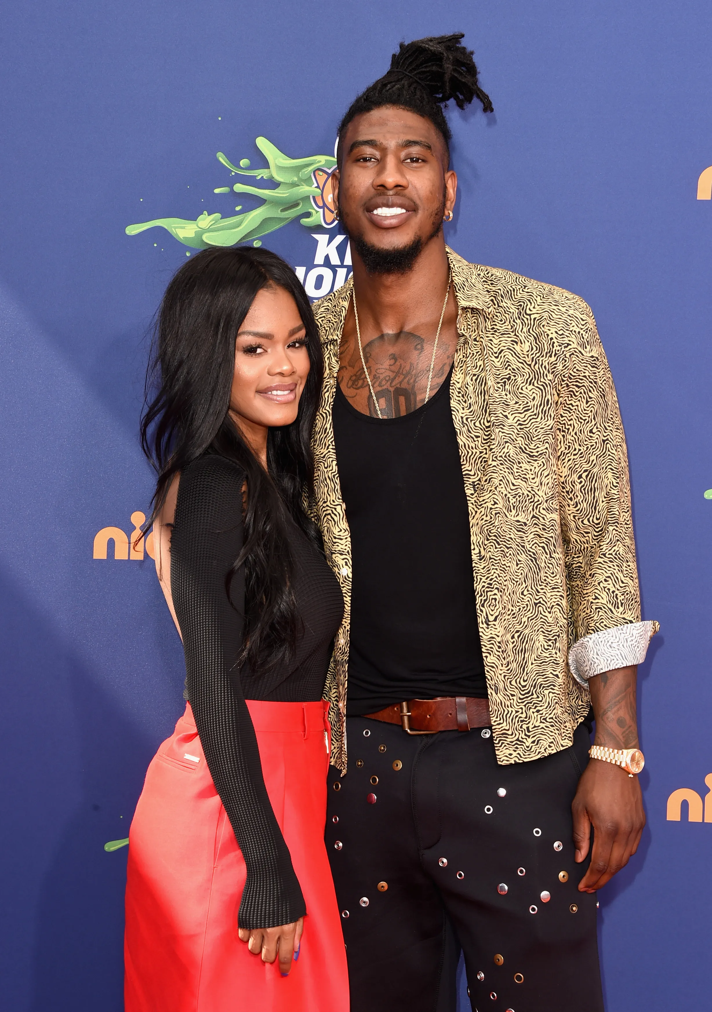 Teyana Taylor and Iman Shumpert at the Nickelodeon Kids' Choice Sports Awards 2015.