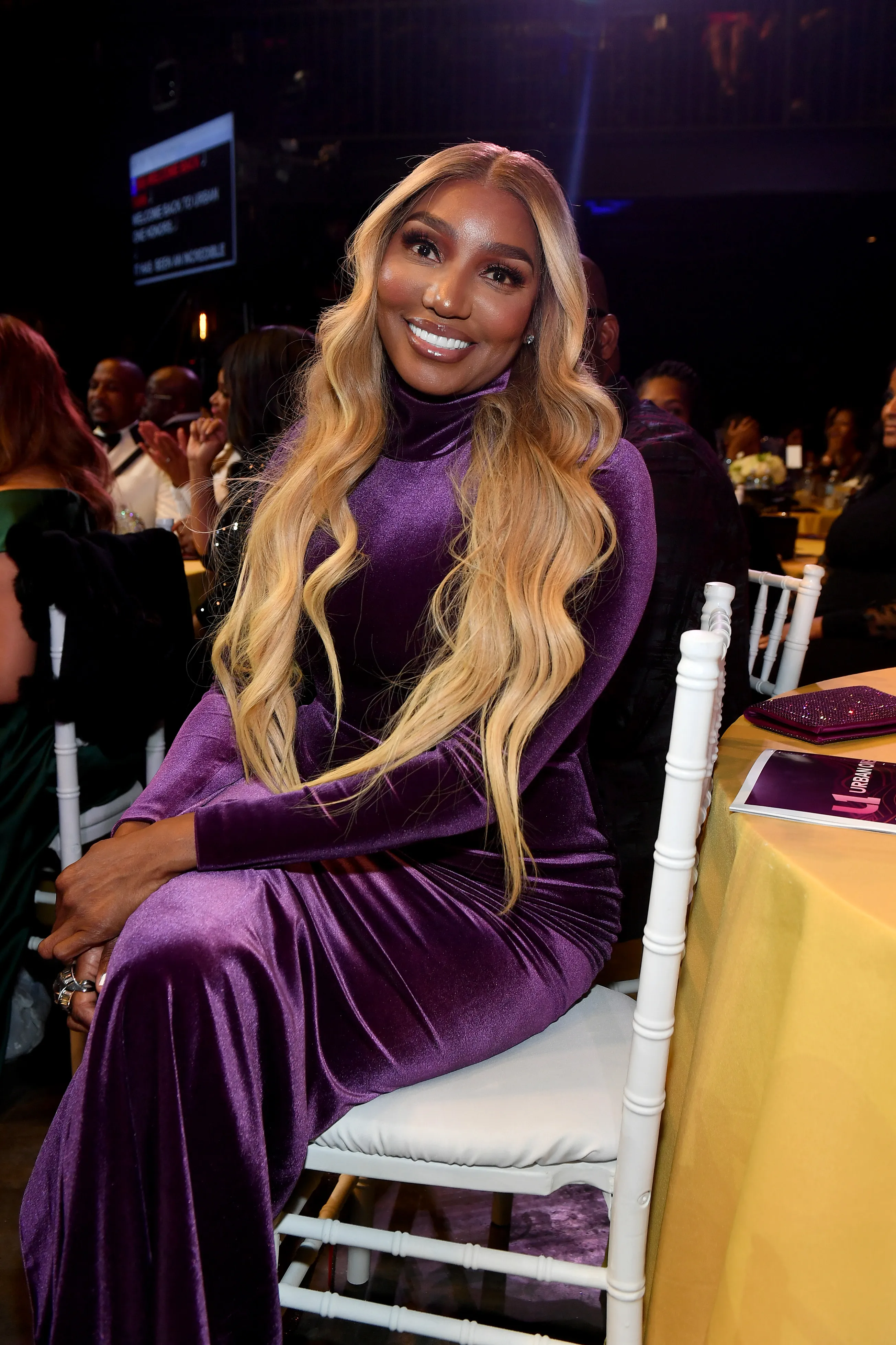 NeNe Leakes in a purple dress attends the TV One Urban One Honors.