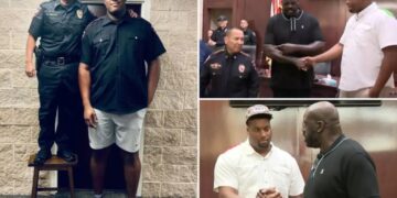 NBA icon Shaquille O’Neal assists 7-foot-3 police recruit who failed exam by one point in dream to become tallest cop in Texas
