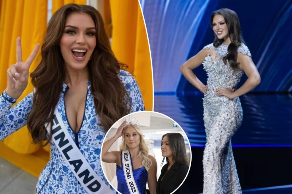 Miss Finland Sarah Dzafce stripped of crown over racist gesture in social media post