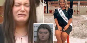 Former Georgia beauty queen Trinity Poague breaks down after being sentenced in murder of ex-boyfriend’s toddler son