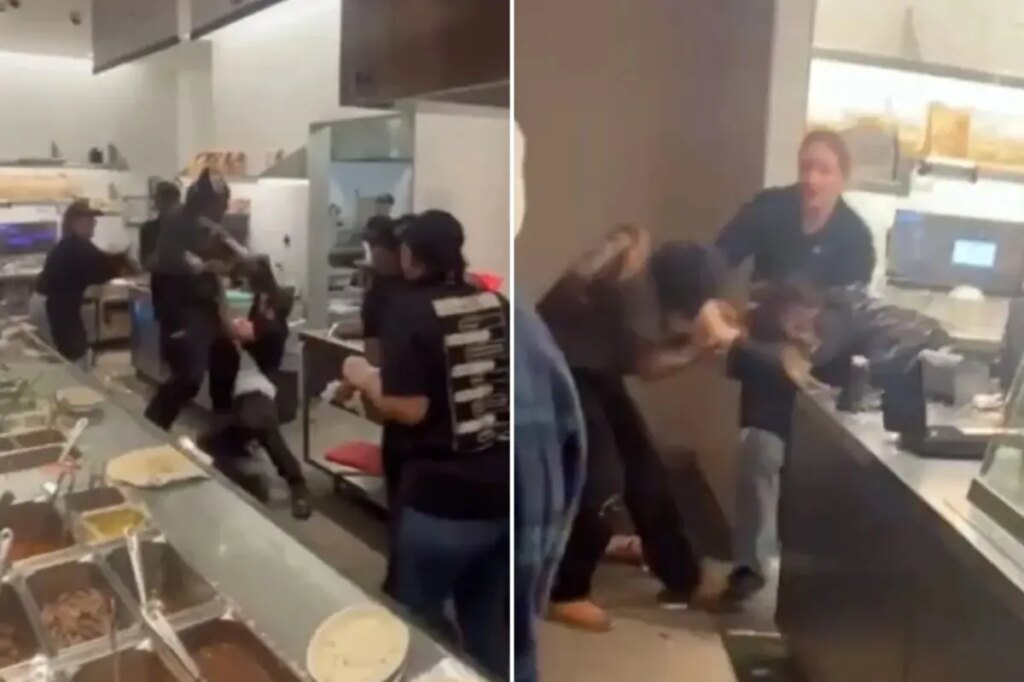 Violent caught-on-video brawl between customers and Connecticut Chipotle workers sparks police investigation