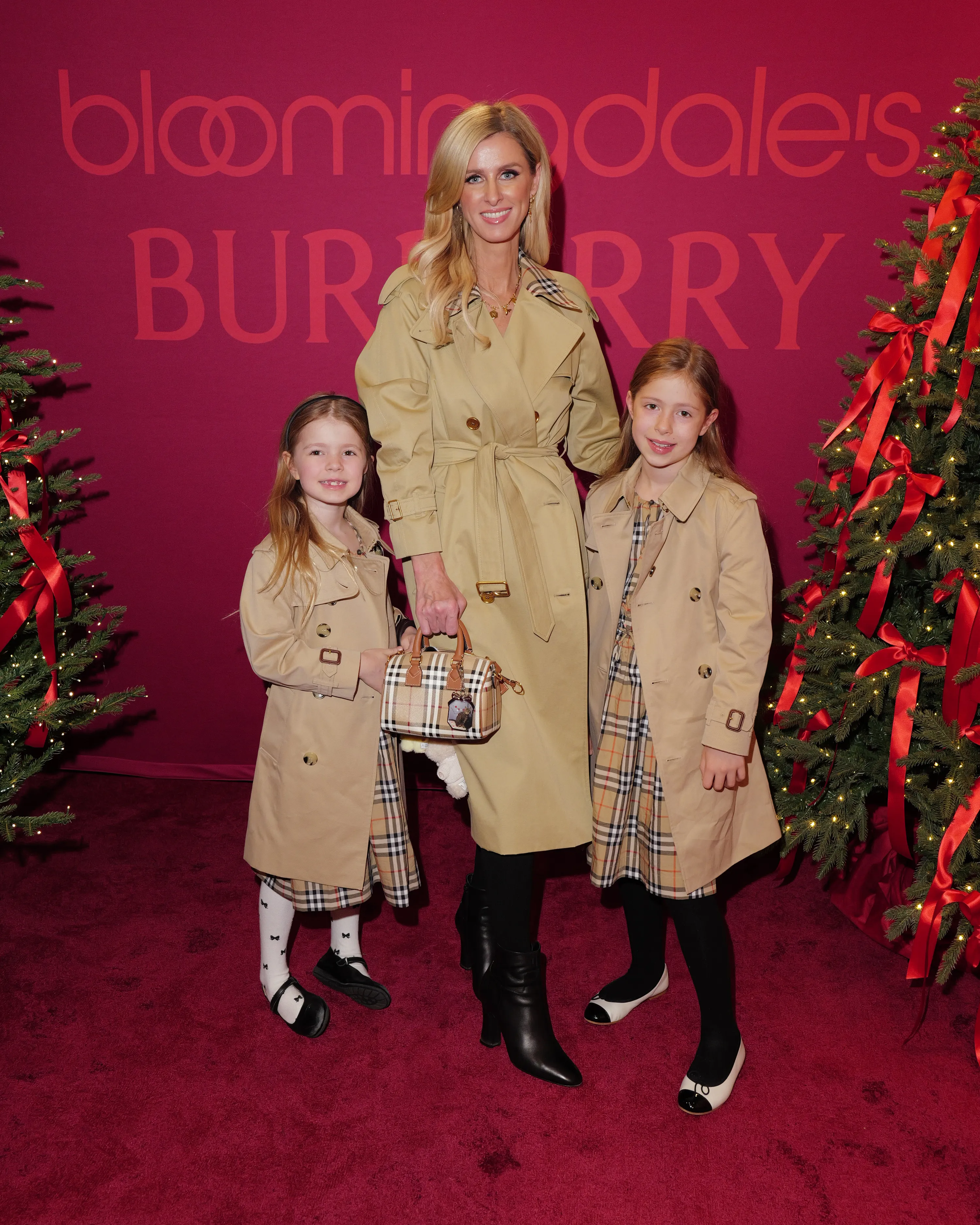 Nicky Hilton attends as RAYE lights up New York at Bloomingdale's holiday window unveil with special partner Burberry at Bloomingdale's on November 19, 2025 in New York City.