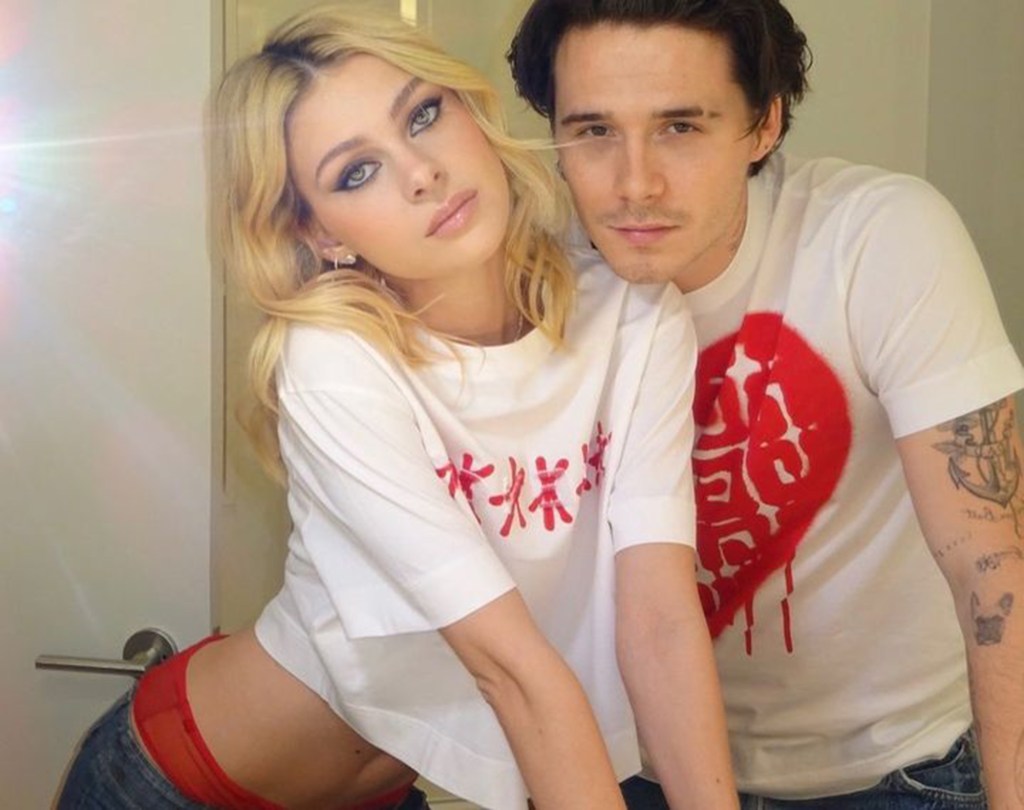 Nicola Peltz poses in underwear alongside Brooklyn Beckham.