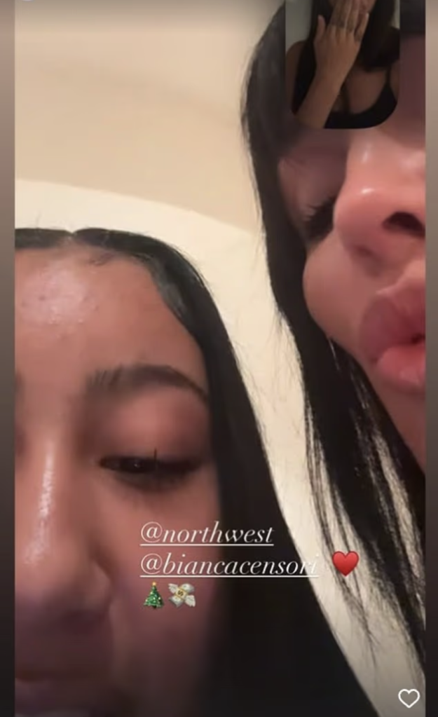 Selfie of North West and Bianca Censori.