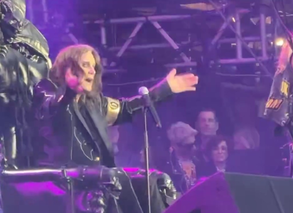 Ozzy Osbourne of Black Sabbath performing at his final show.