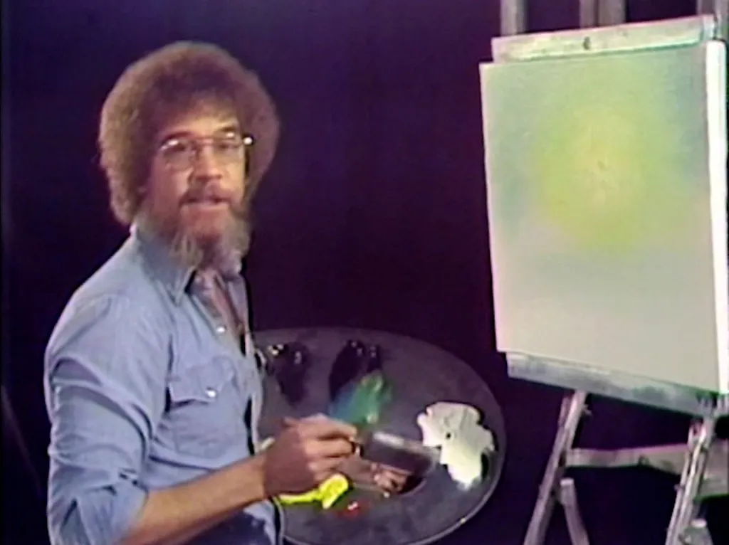 Bob Ross during the taping of 