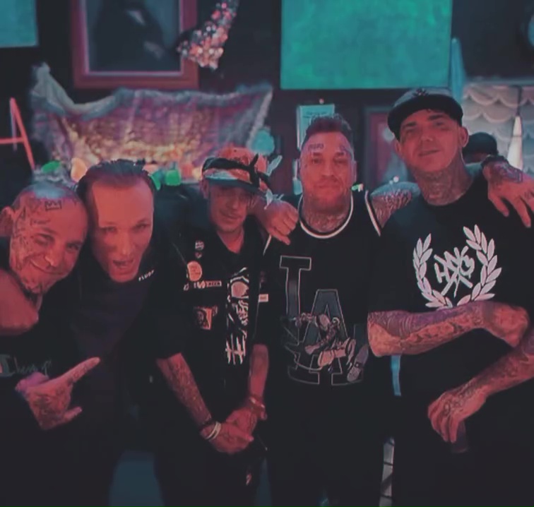 Peter Greene with four members of the Supreme Force Syndicate.