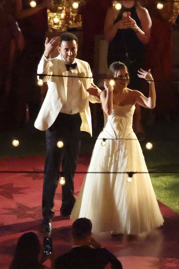Jake Zingerman and Alexia Umansky at their wedding reception.