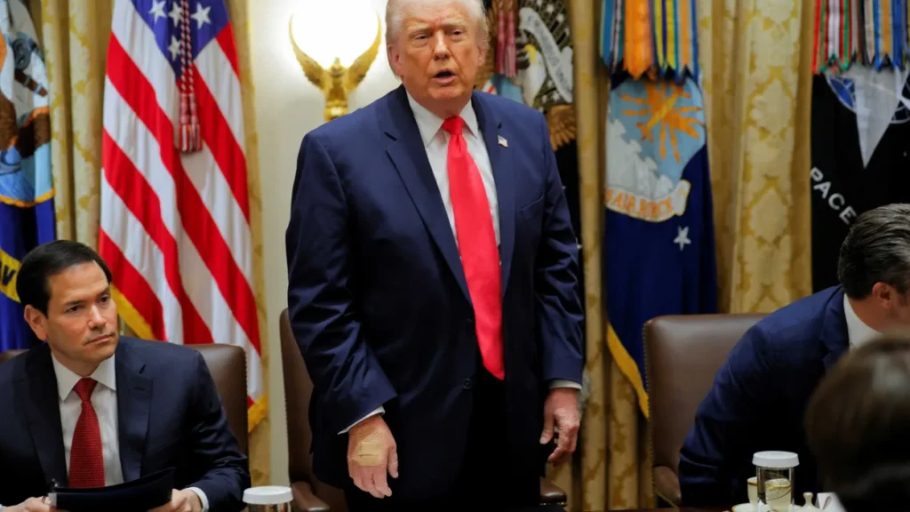 ‘Bob Ross vibes’: Mockery ensues as Trump official caught doodling during Cabinet meeting