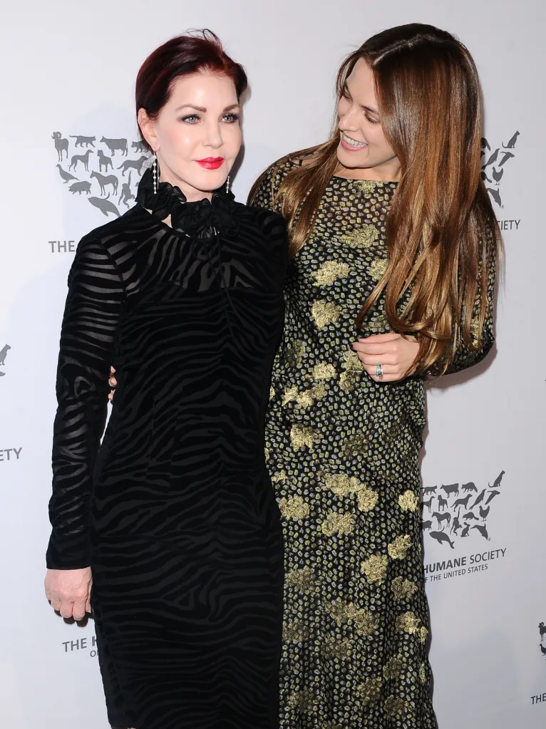 Priscilla Presley and Riley Keough posing together at The Humane Society of the United States LA Gala.