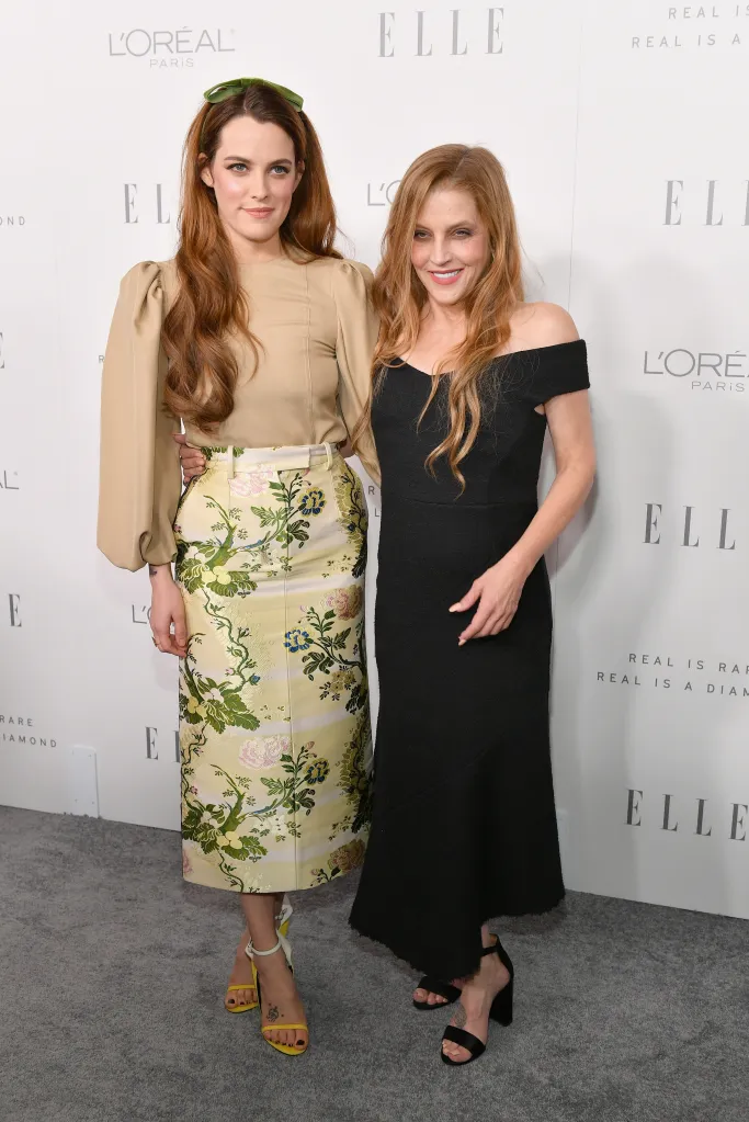 Riley Keough and Lisa Marie Presley pose together at ELLE's 24th Annual Women in Hollywood Celebration.