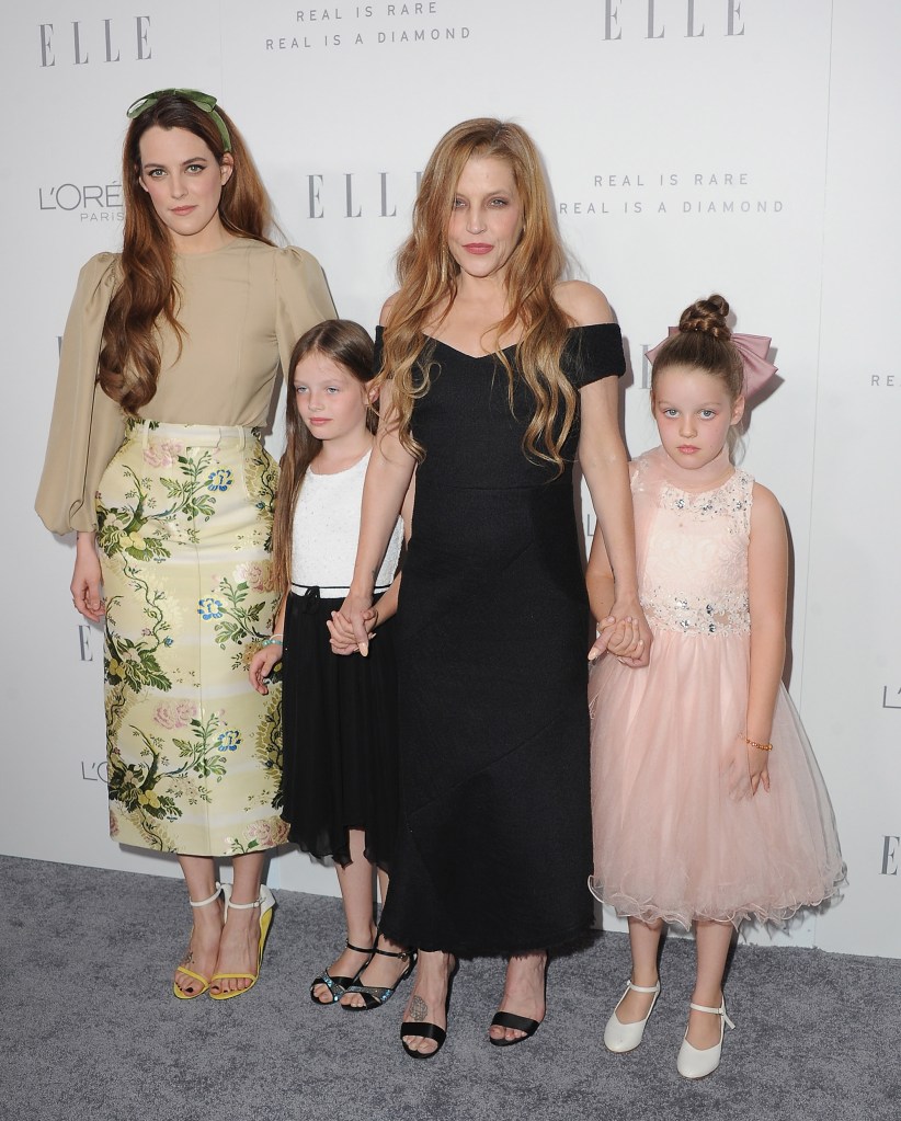 Riley Keough, Lisa Marie Presley, and her two daughters at the ELLE's 24th Annual Women in Hollywood Celebration.