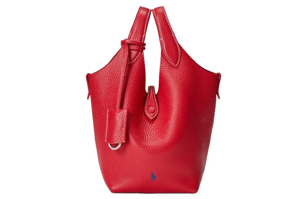 Polo Ralph Lauren Shiny Drum Leather Tote