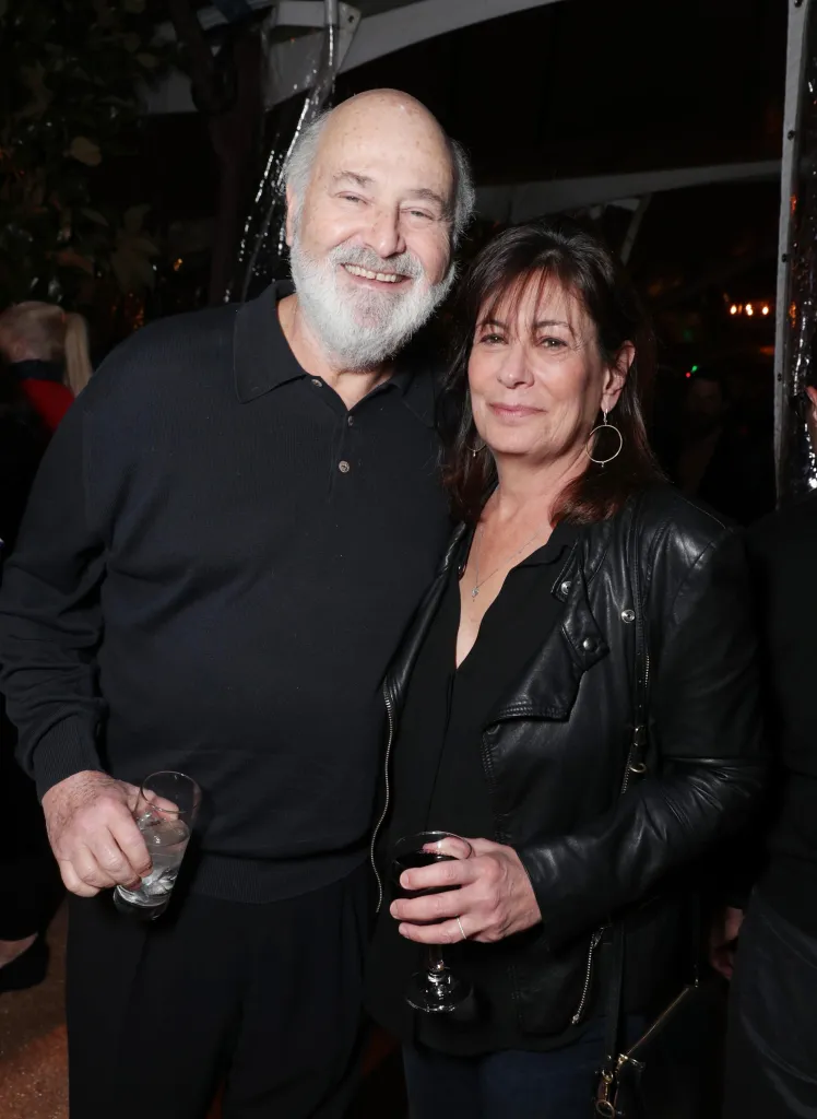 Rob Reiner and Michele Singer Reiner smiling at a Netflix event.