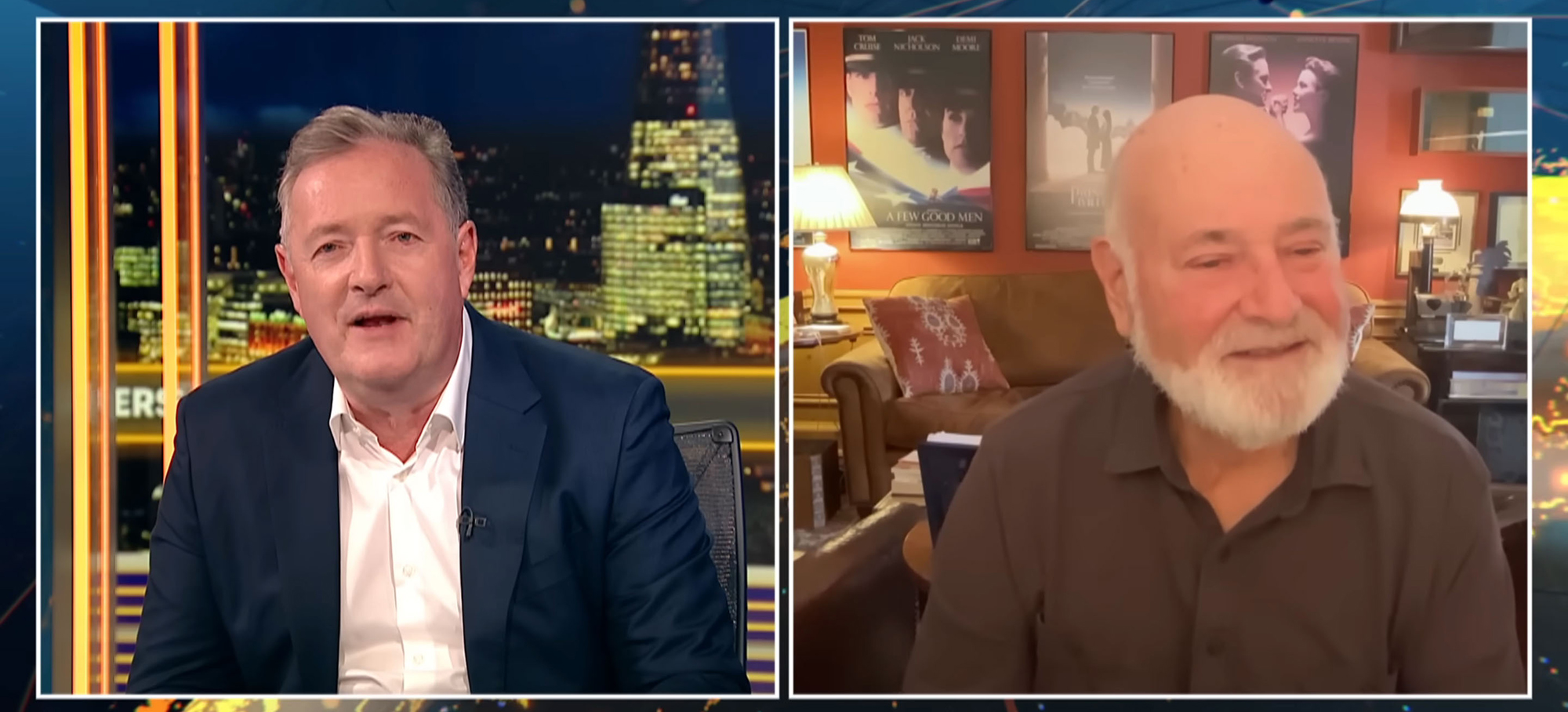 Piers Morgan interviewing Rob Reiner virtually.