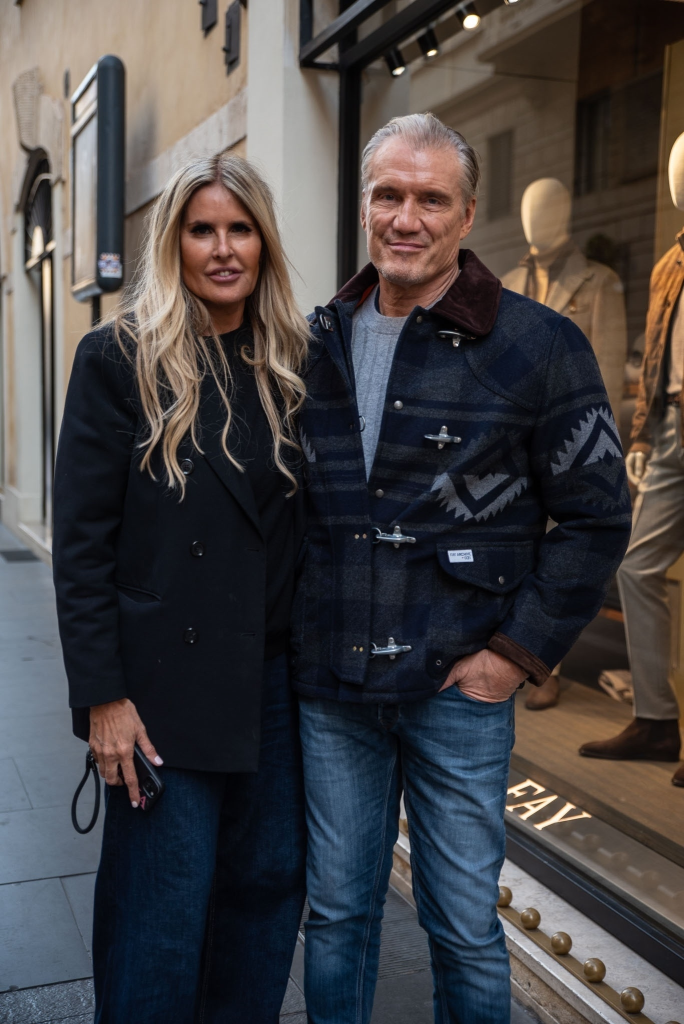 Dolph Lundgren and wife Emma Krokdal in Rome, Italy, on Nov. 17, 2025.