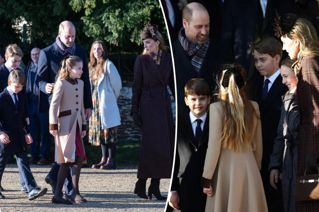 Prince William and Kate Middleton’s kids bundle up for royal Christmas Day church service