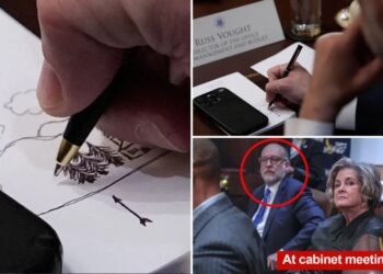 ‘Grim Reaper’ White House budget chief Russ Vought caught doodling unexpected scene during Trump cabinet meeting