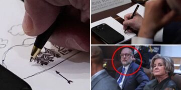 ‘Grim Reaper’ White House budget chief Russ Vought caught doodling unexpected scene during Trump cabinet meeting