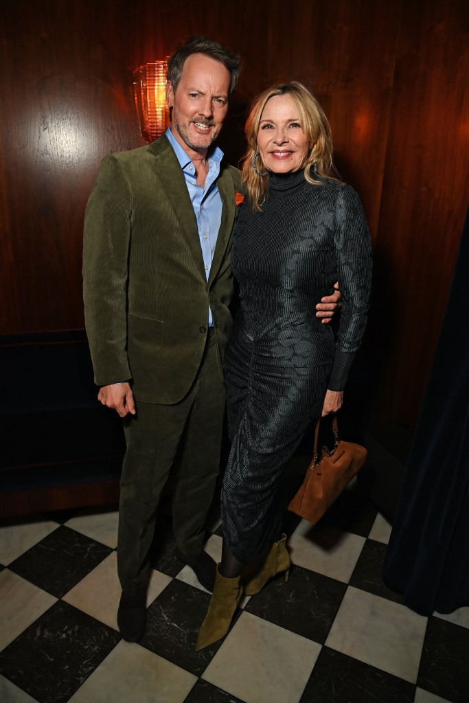 Russell Thomas and Kim Cattrall attend the Jimmy Choo 'Meet Me At The Bar' dinner.