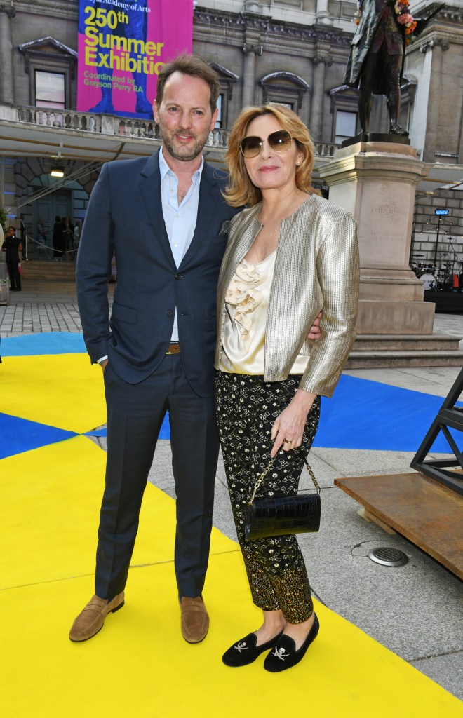 Russell Thomas and Kim Cattrall attending the Royal Academy of Arts Summer Exhibition Preview Party.