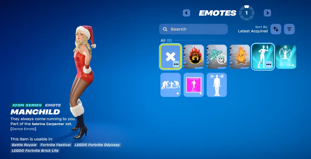 Sabrina Carpenter Manchild Emote Fortnite