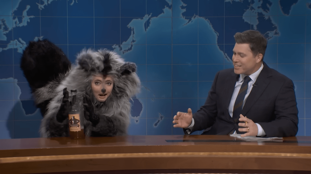 The comedian stepped out in the costume during the “Weekend Update” segement with Colin Jost.
