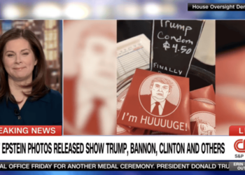 ‘Huuuuge’: Erin Burnett in disbelief reading text of Trump-themed item in Epstein photos​