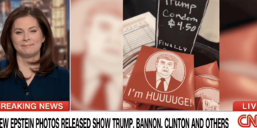 ‘Huuuuge’: Erin Burnett in disbelief reading text of Trump-themed item in Epstein photos​