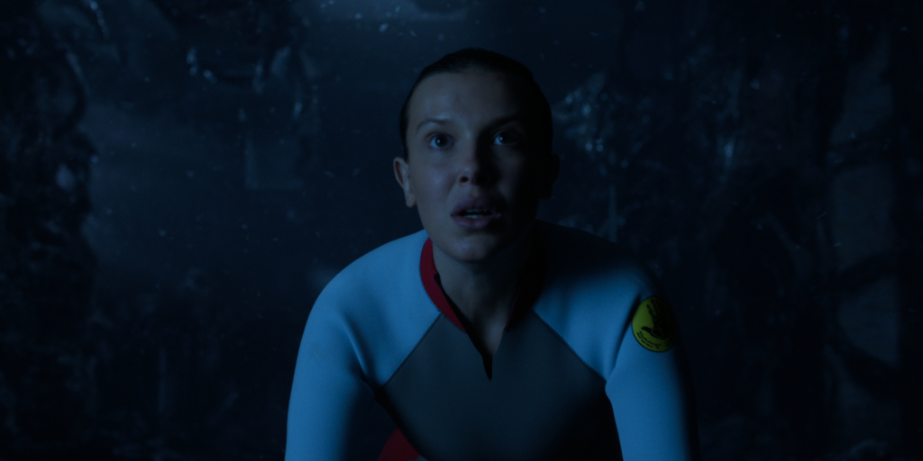 Millie Bobby Brown as Eleven in Stranger Things: Season 5.