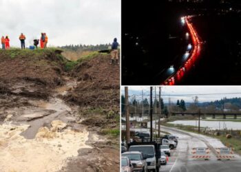 Levee breach near Seattle triggers flash flood warning and evacuations